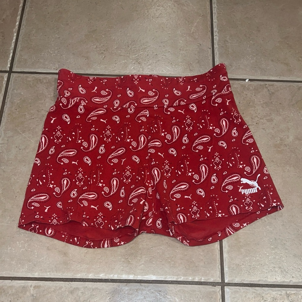 Puma Red Paisley Print Shorts